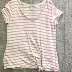 Express One Eleven Front Knot Tee-Medium